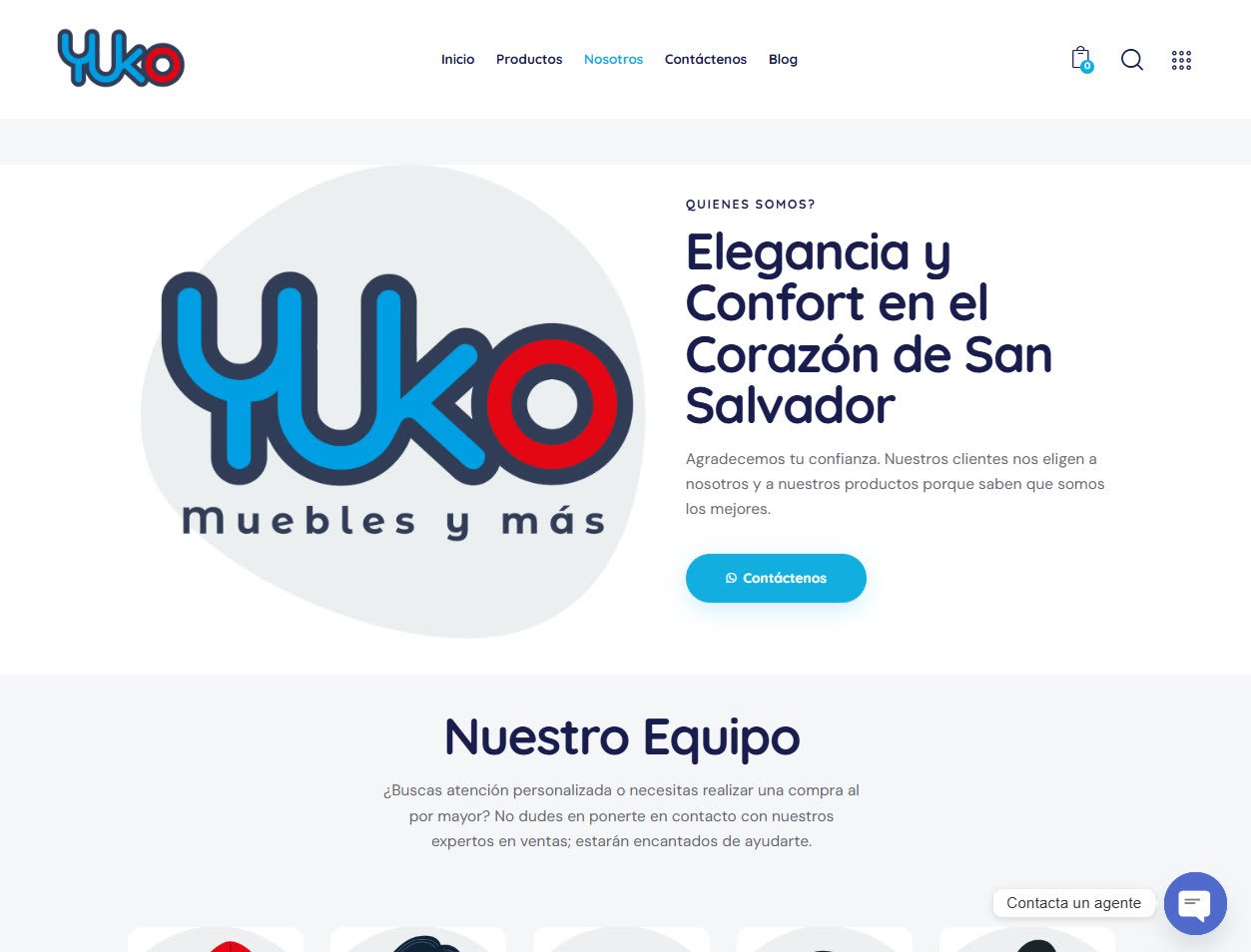Yuko Muebles y más website About page
